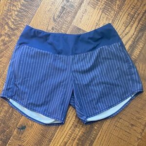 Oiselle Navy Pinstripe Women's Running Shorts